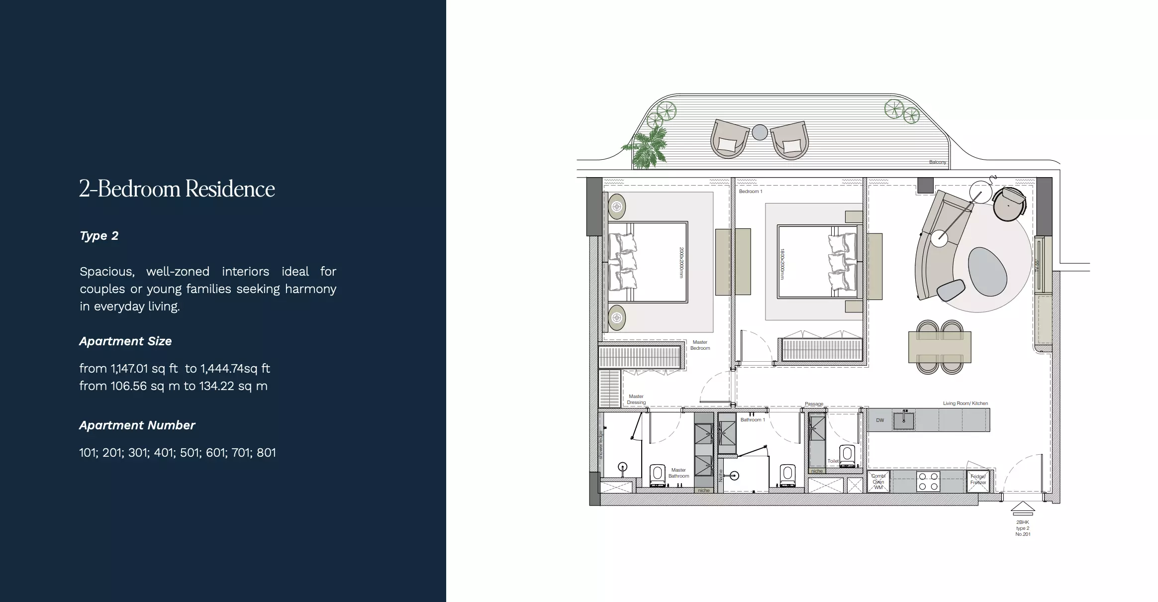 Helvetia Marine 2 BR floor plan