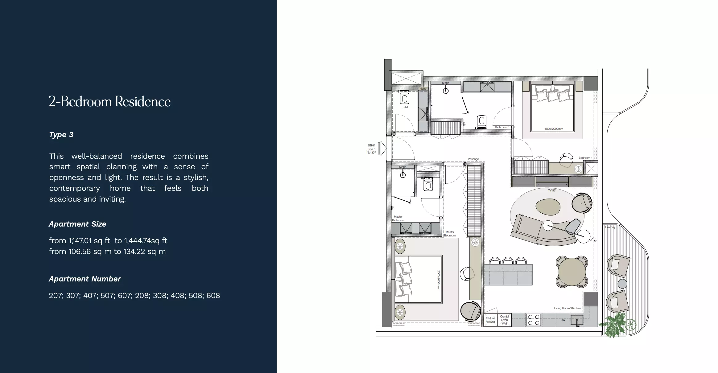 Helvetia Marine 2 BR floor plan