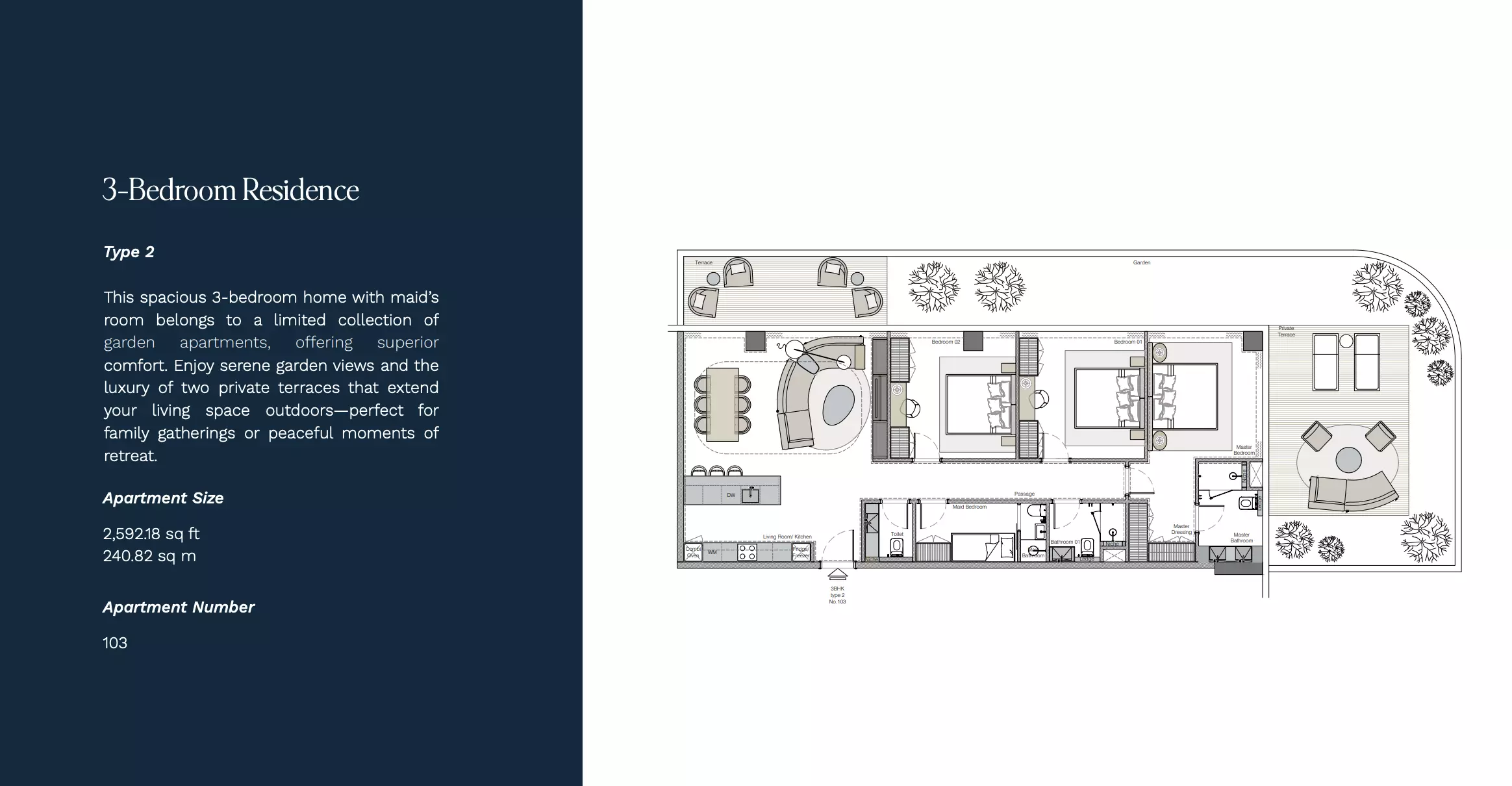 Helvetia Marine 3 BR floor plan