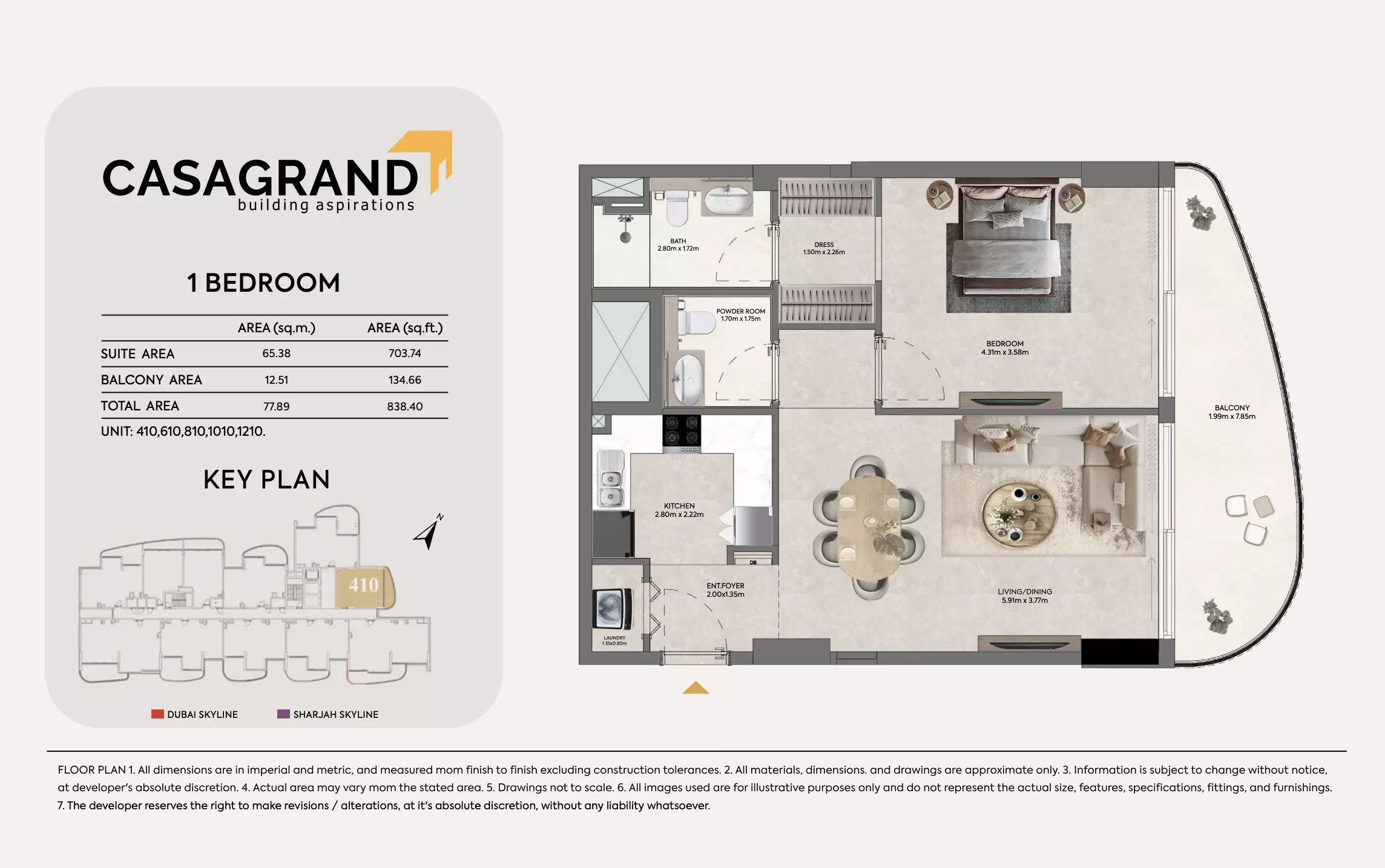 Hermina 1 BR floor plan