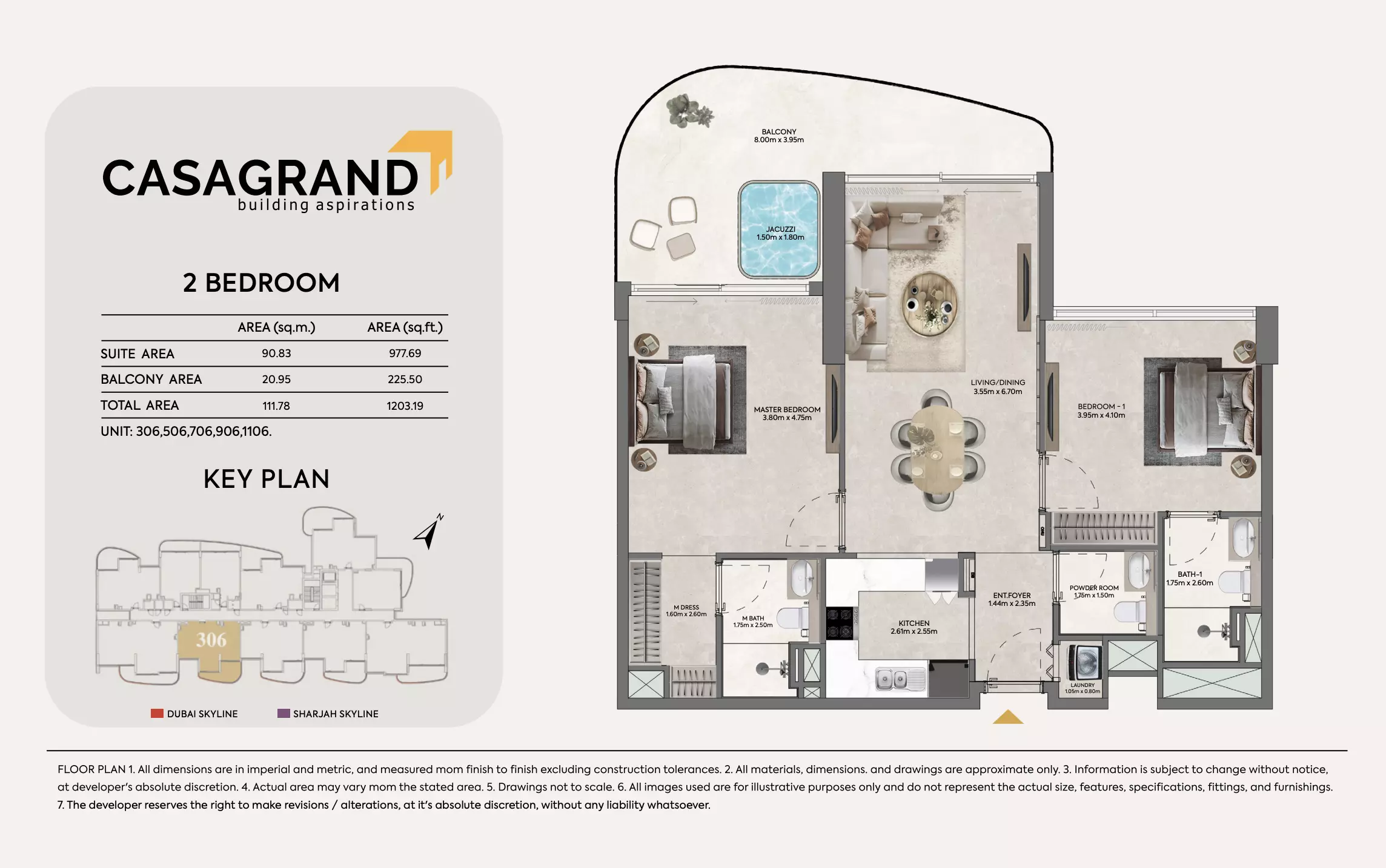 Hermina 2 BR floor plan