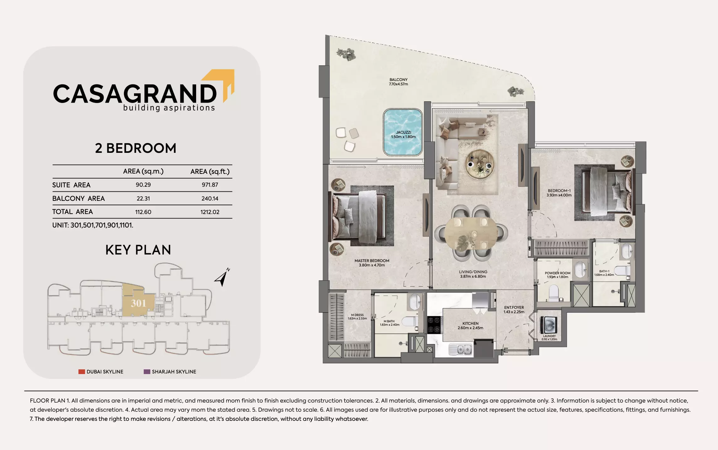 Hermina 2 BR floor plan