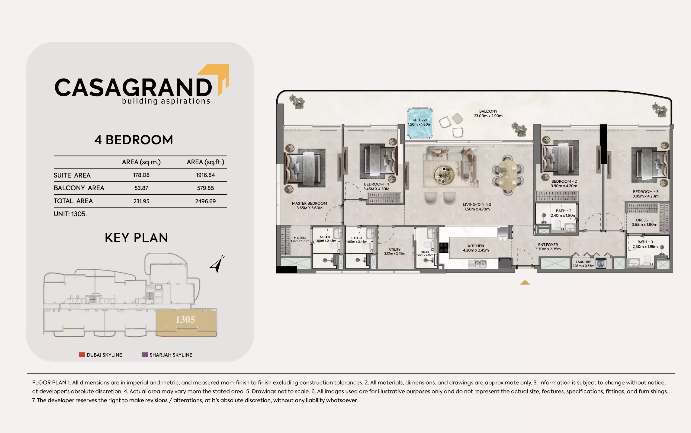 Hermina 4 BR floor plan