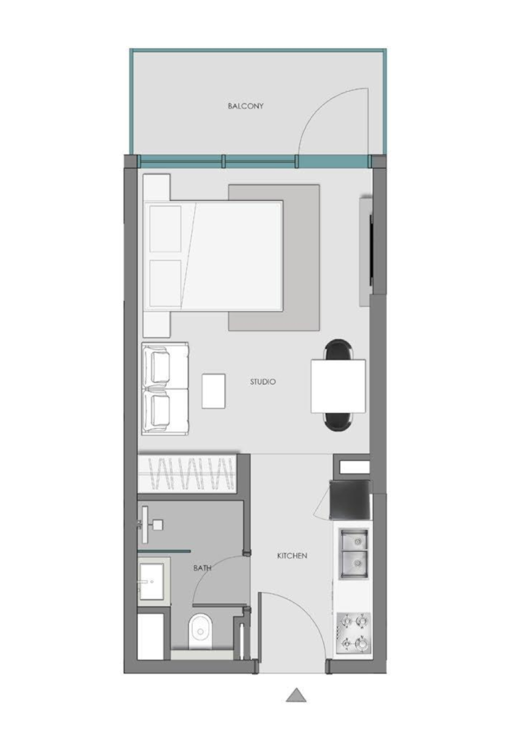 Hills South 3 Studio Type 1 floor plan