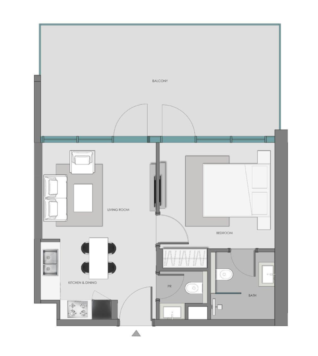 Hills South 3 1 Bedroom Type 3 floor plan