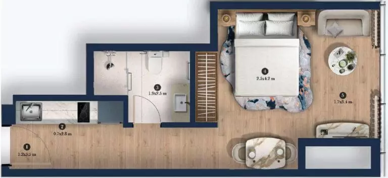 Hilton Residences Studios floor plan