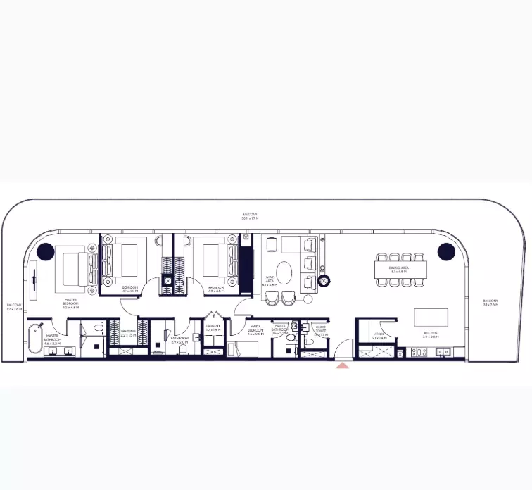 Inaura Residences 3 BR floor plan