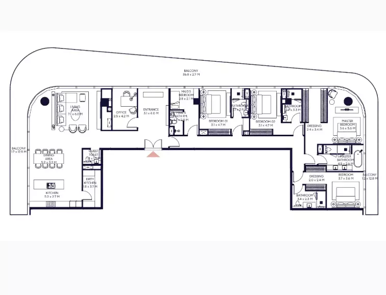 Inaura Residences 4 BR floor plan