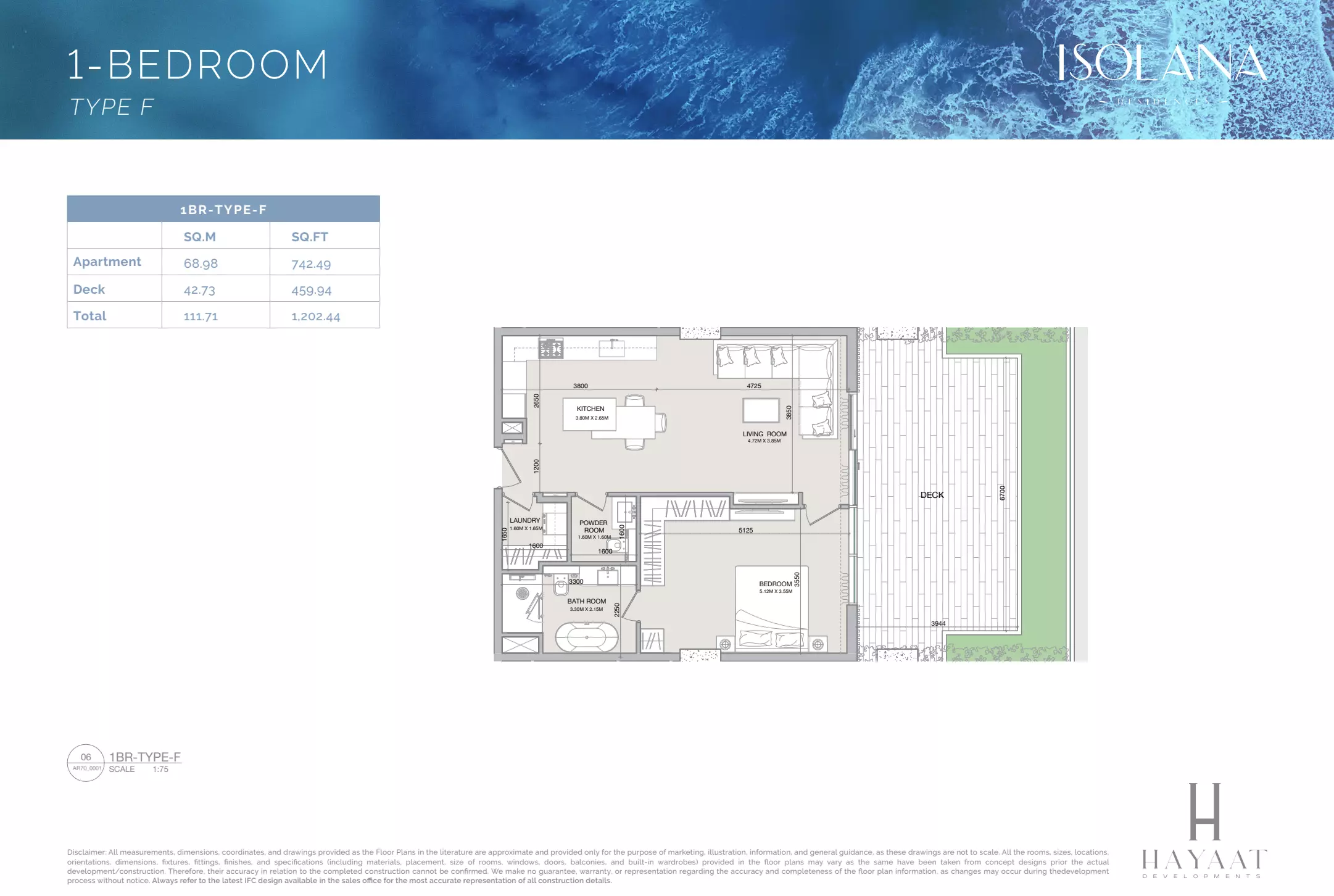 Isolana Residences 1 BR floor plan