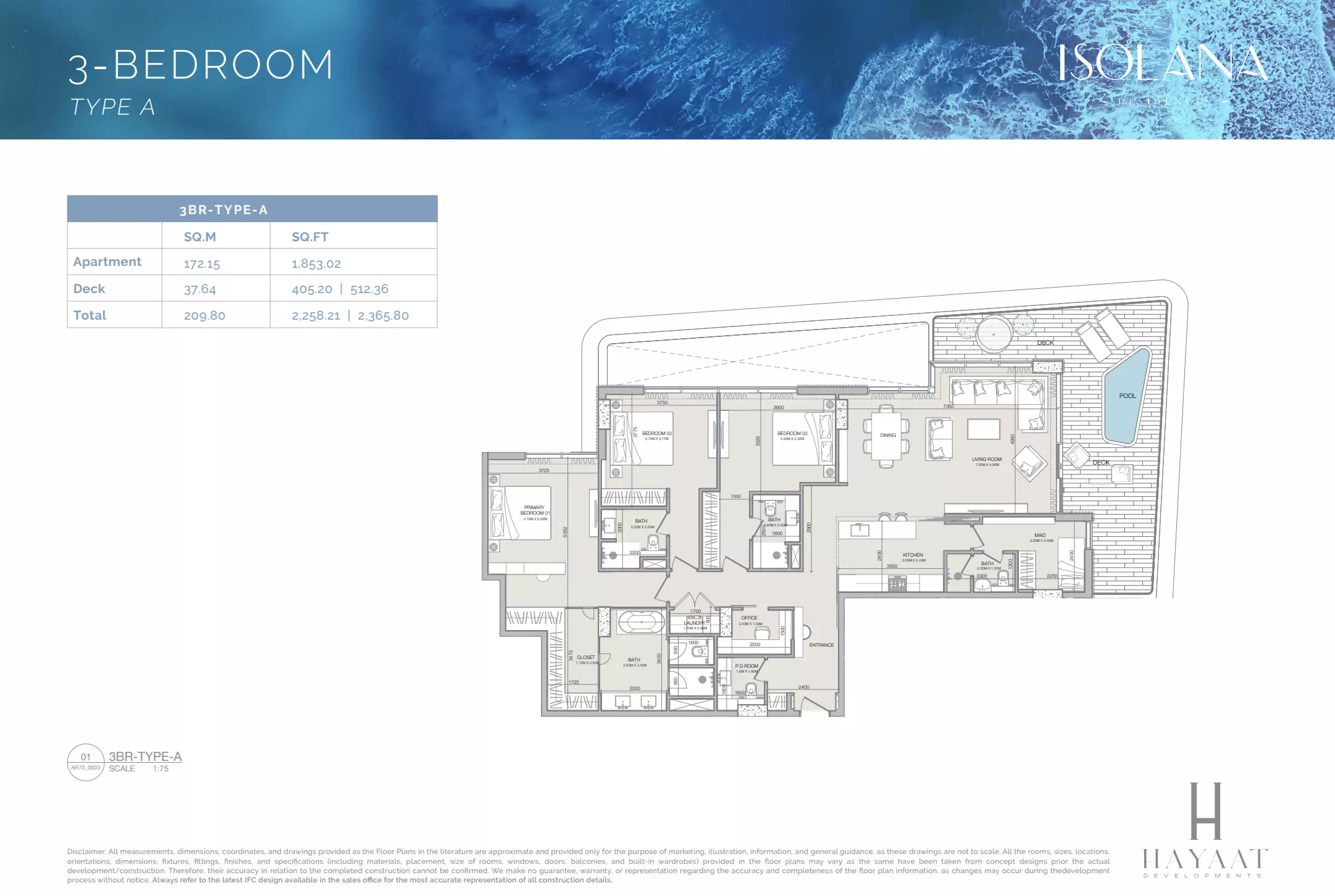Isolana Residences 3 BR floor plan