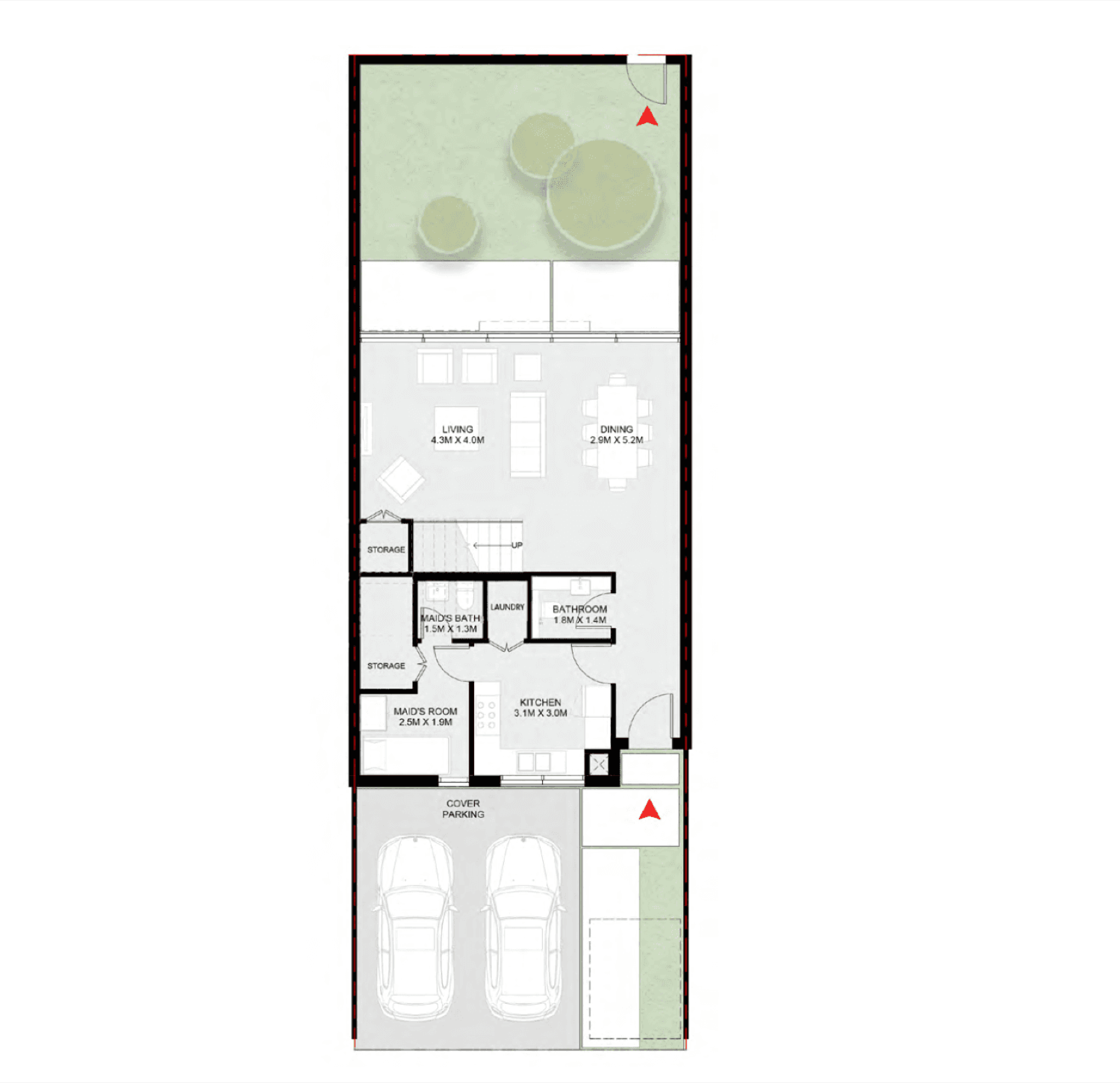 Nesba 3 Bedroom Type A1 floor plan