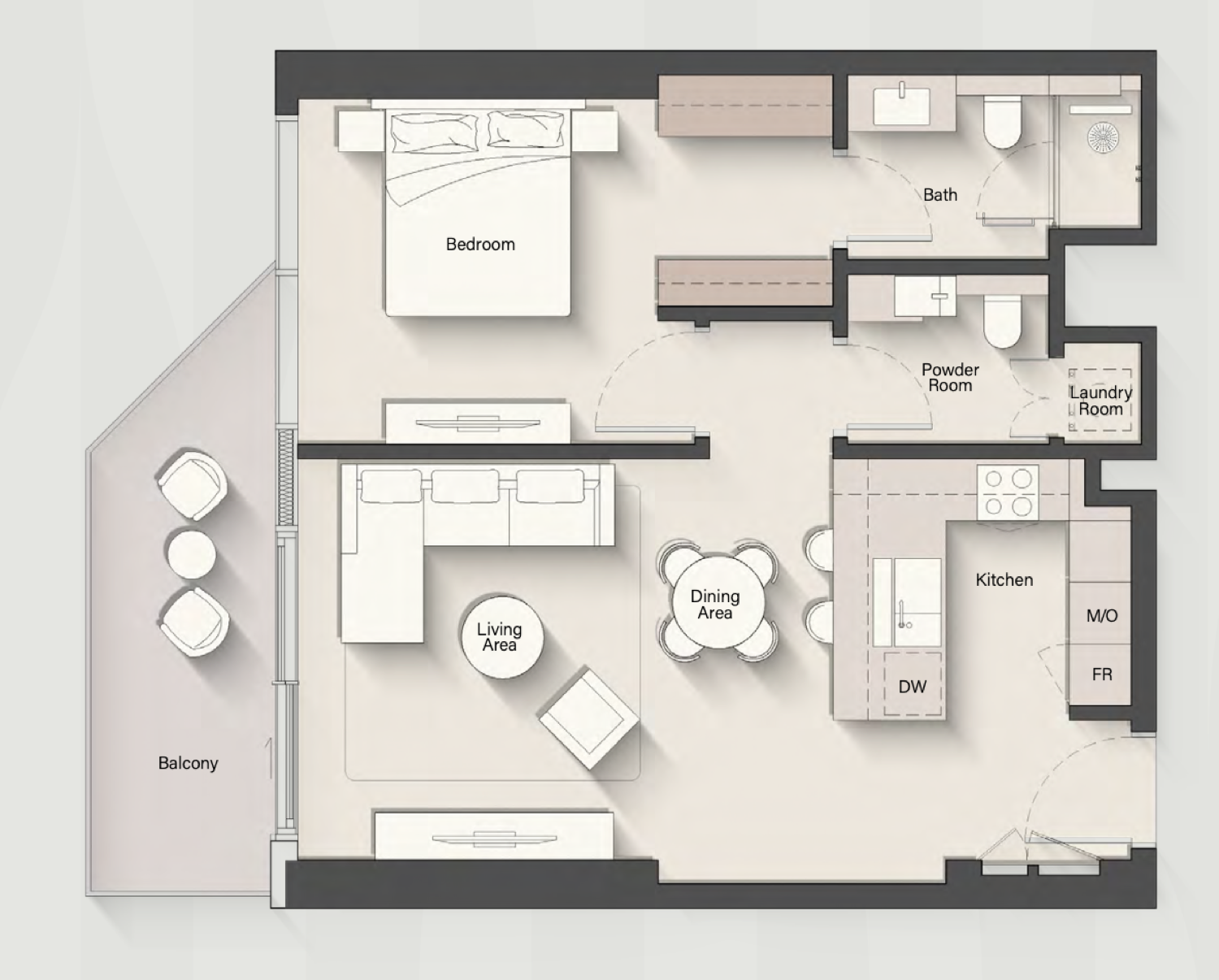 Altiera Heights 1 Bedroom Type B floor plan