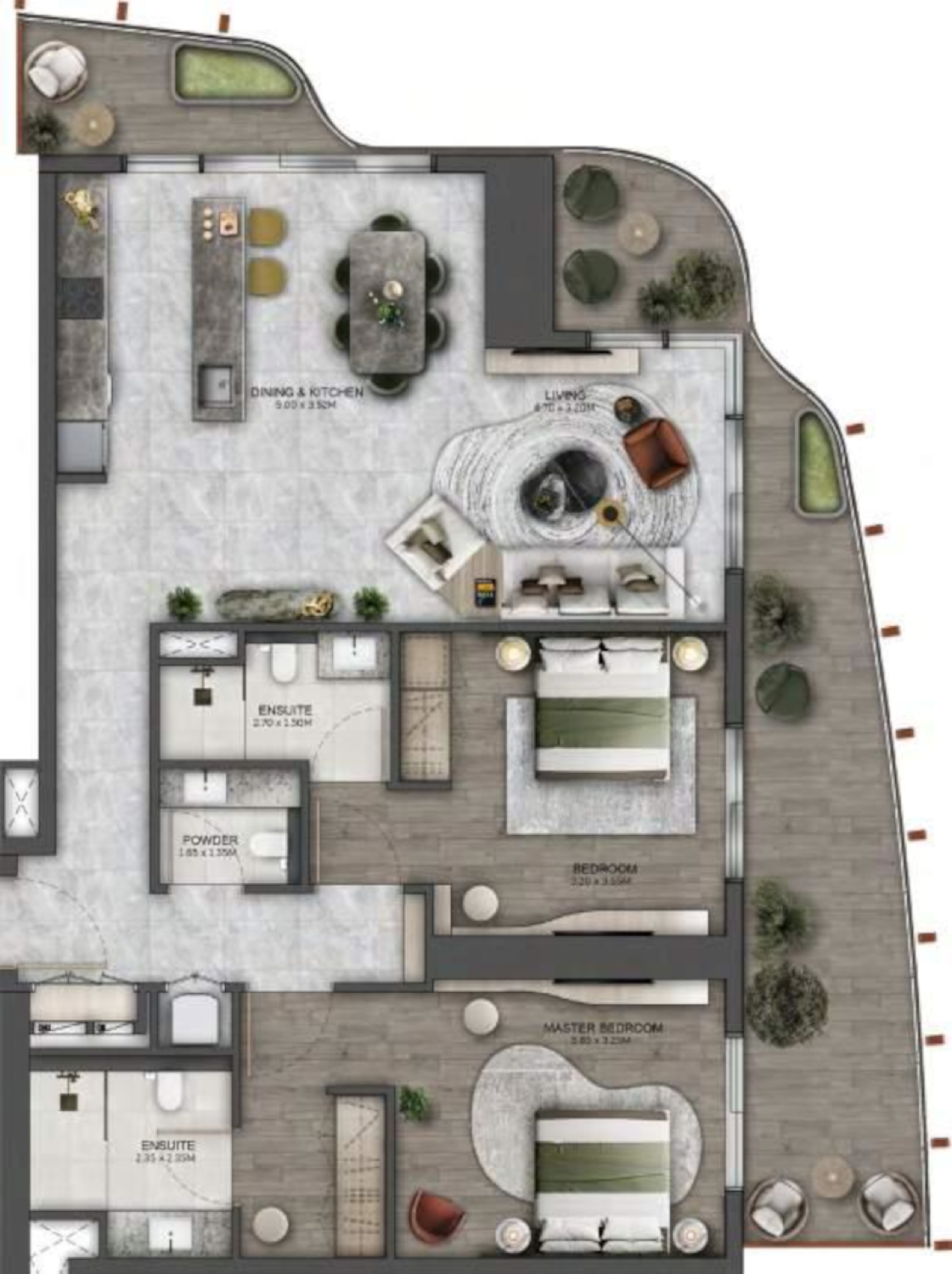 Kanyon 2 Bedroom Type 2 floor plan