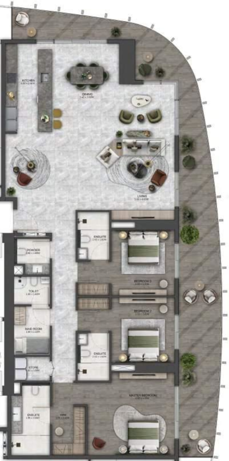 Kanyon 3 Bedroom Type 1 floor plan