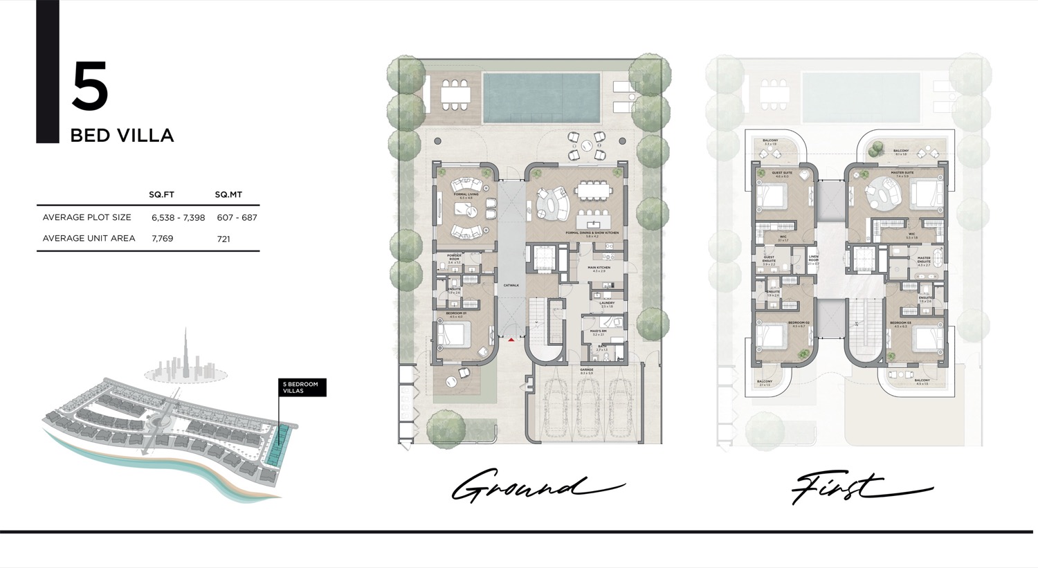 Karl Lagerfeld Villas 5 BR VIlla floor plan