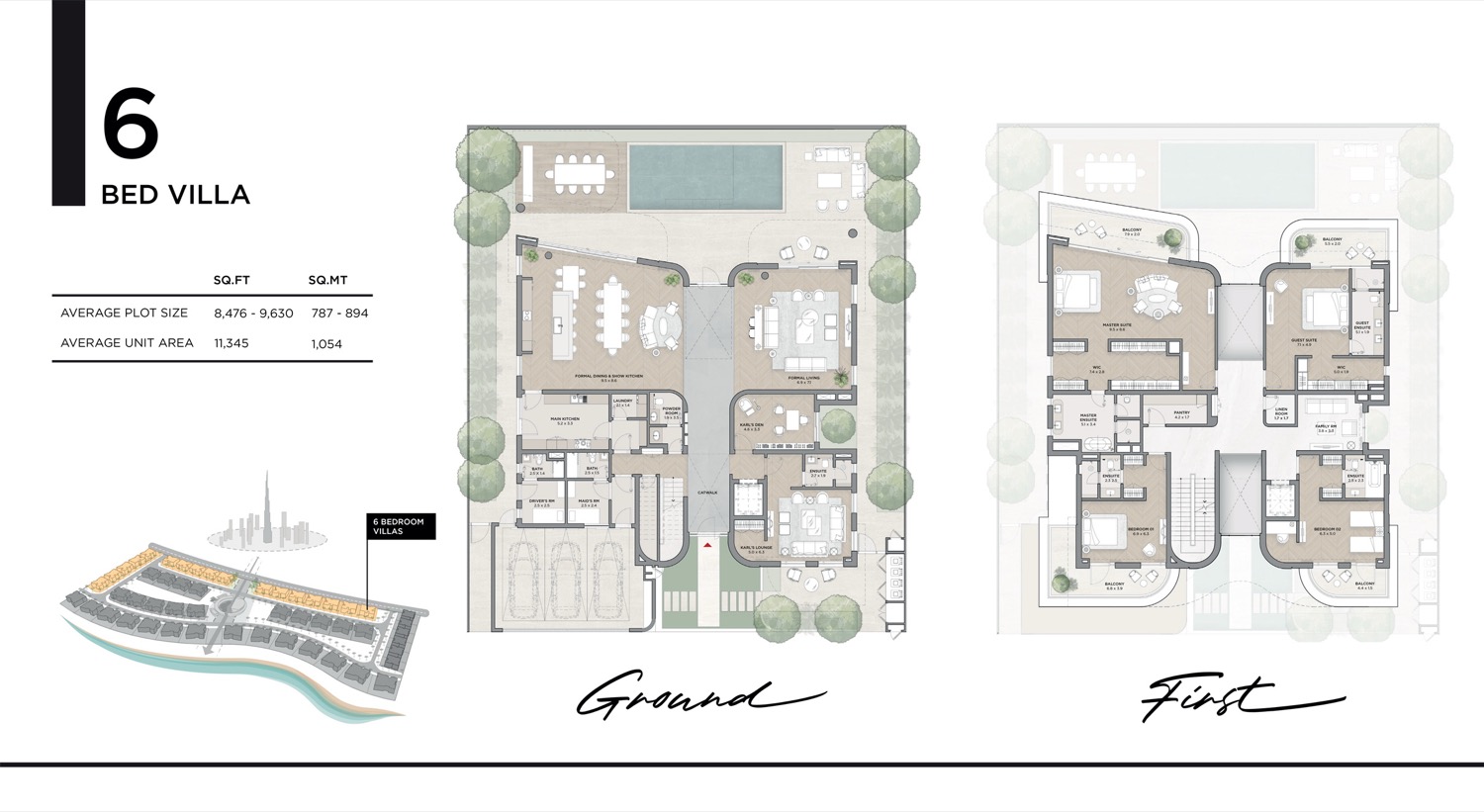 Karl Lagerfeld Villas 6 BR VIlla floor plan