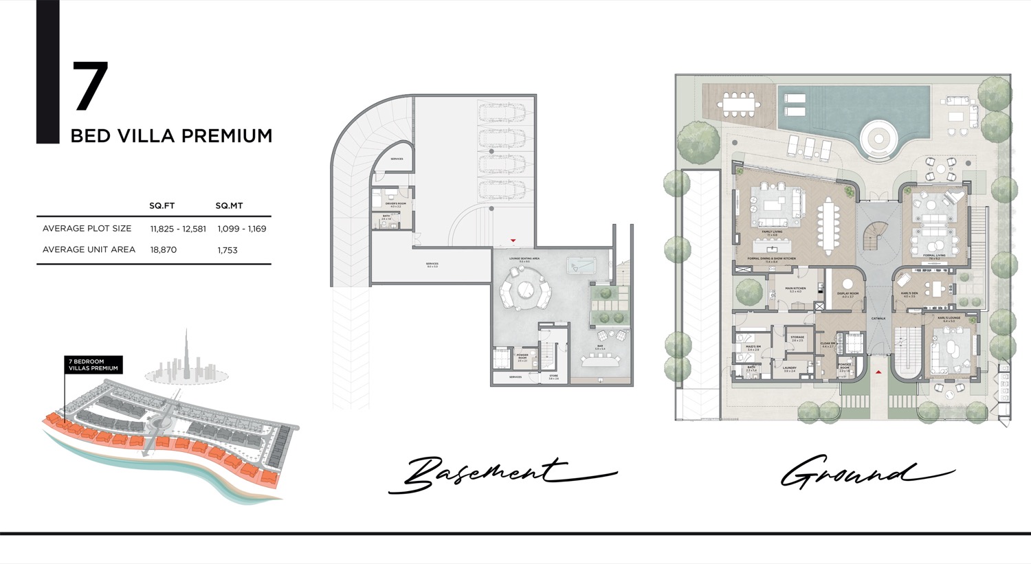 Karl Lagerfeld Villas 7 BR VIlla floor plan