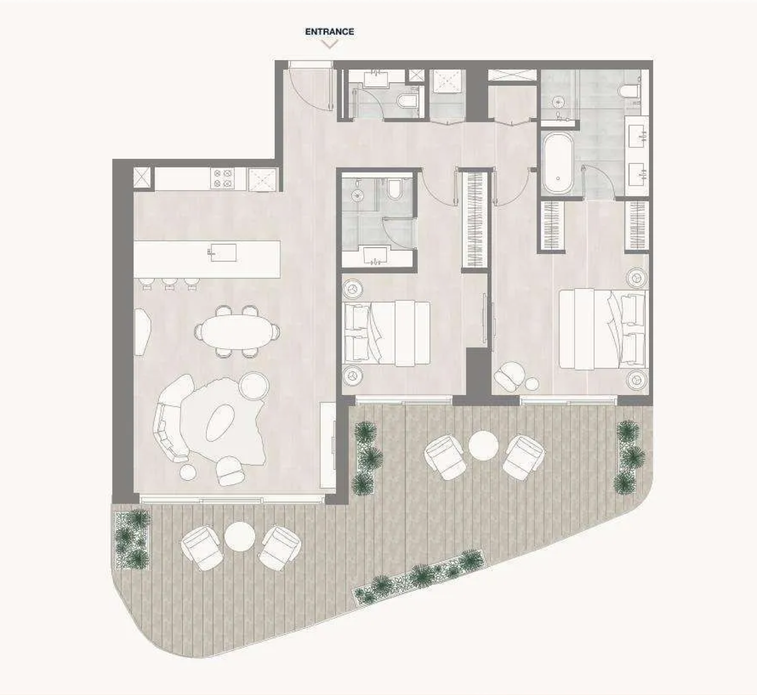Kempinski Residences 2 BR floor plan