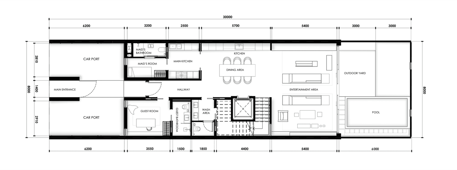 Keturah Reserve Townhouses 4 Bedrooms Ground Floor floor plan