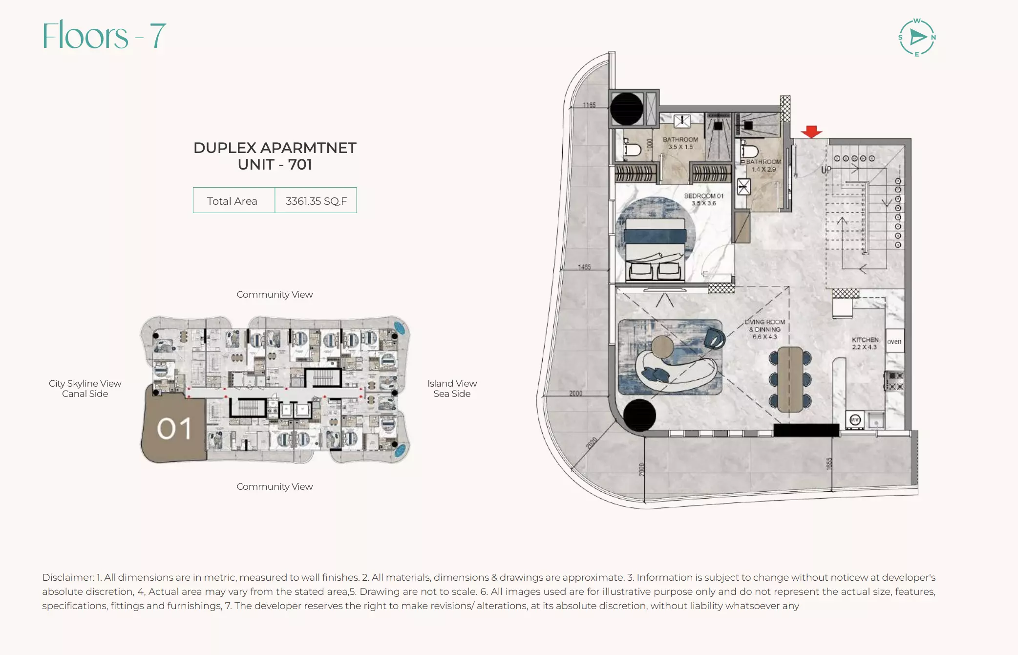 La Crystal 3 BR Duplex floor plan