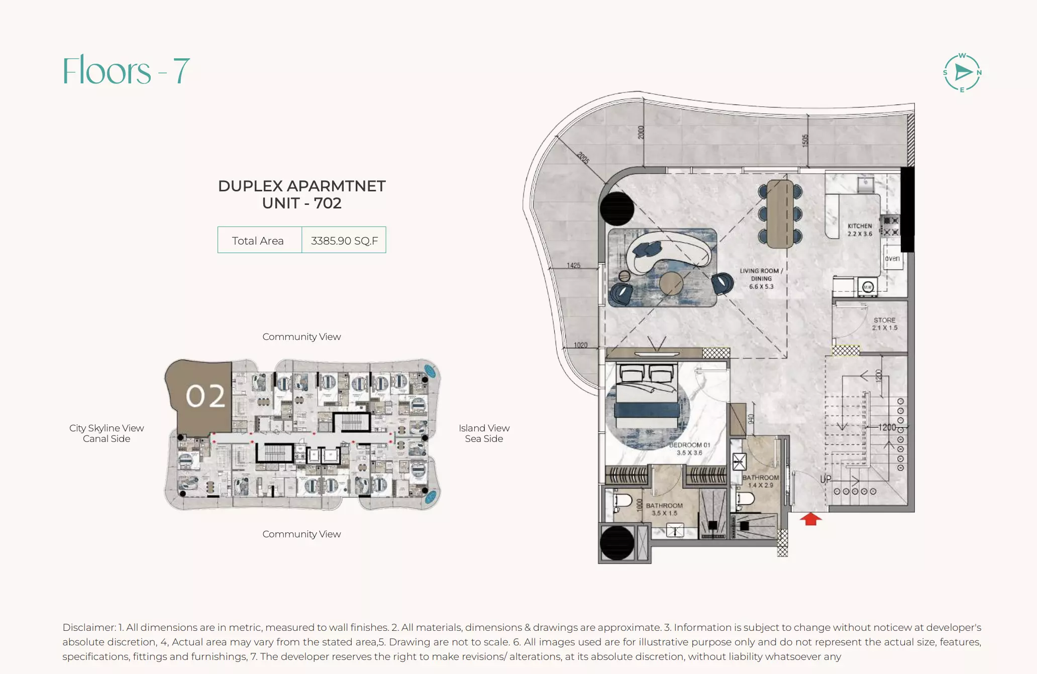 La Crystal 3 BR Duplex floor plan