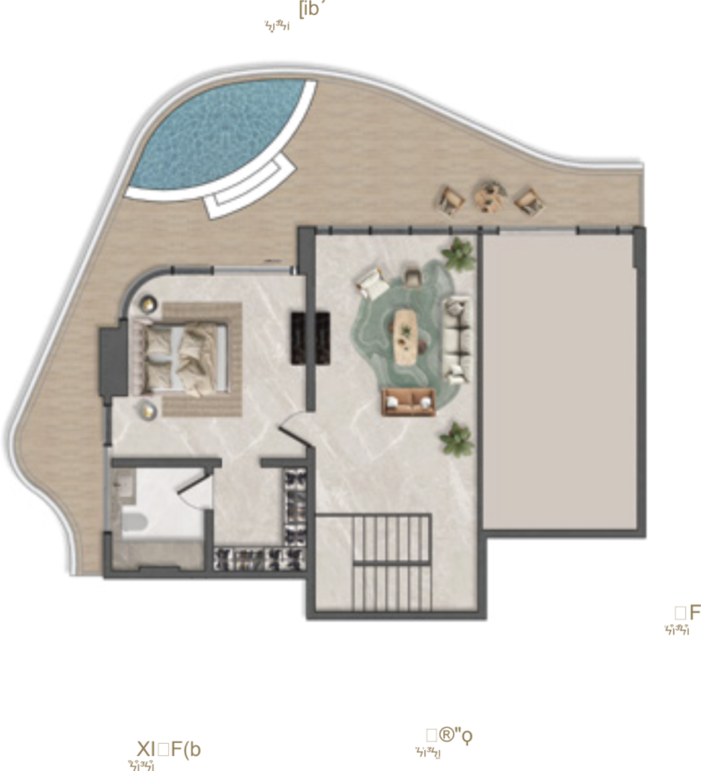 La Perla 2 Bedroom Type 2A floor plan