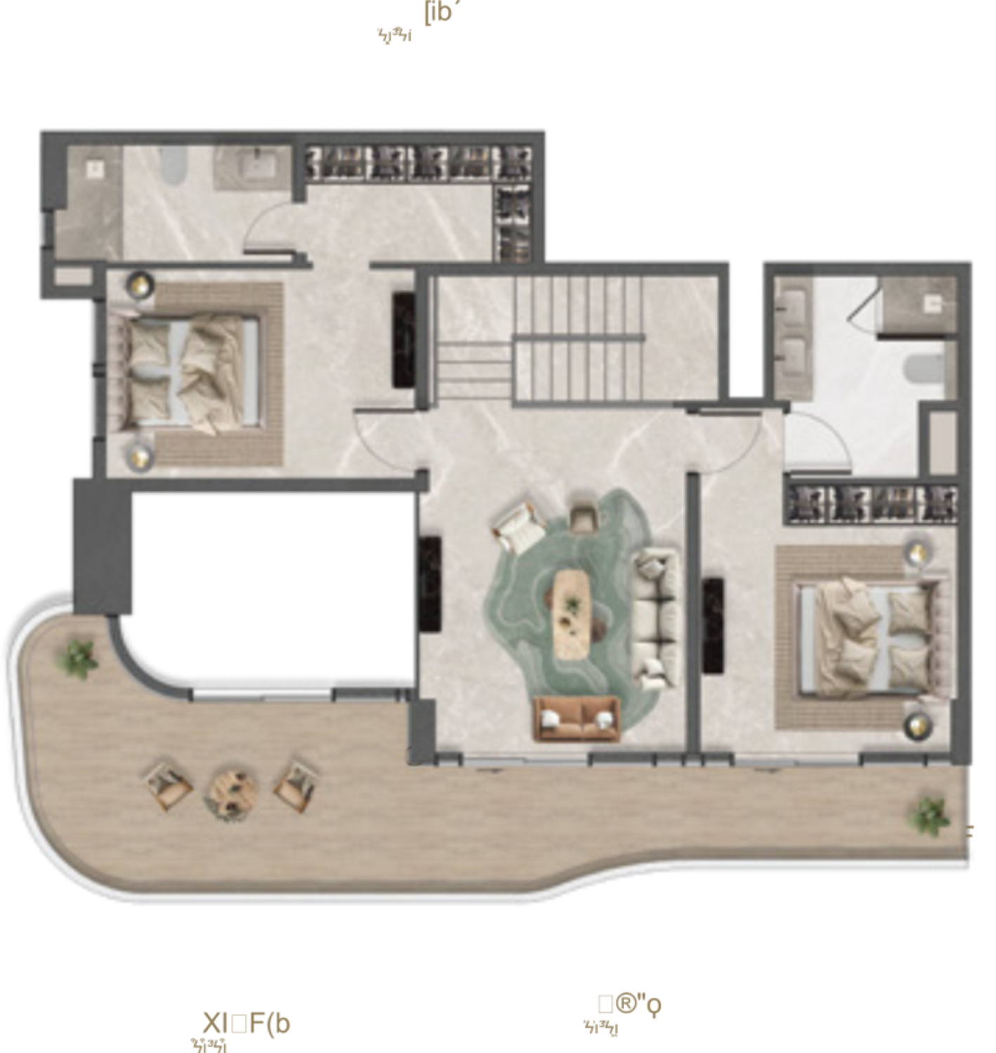 La Perla 3 Bedroom Type 1A floor plan