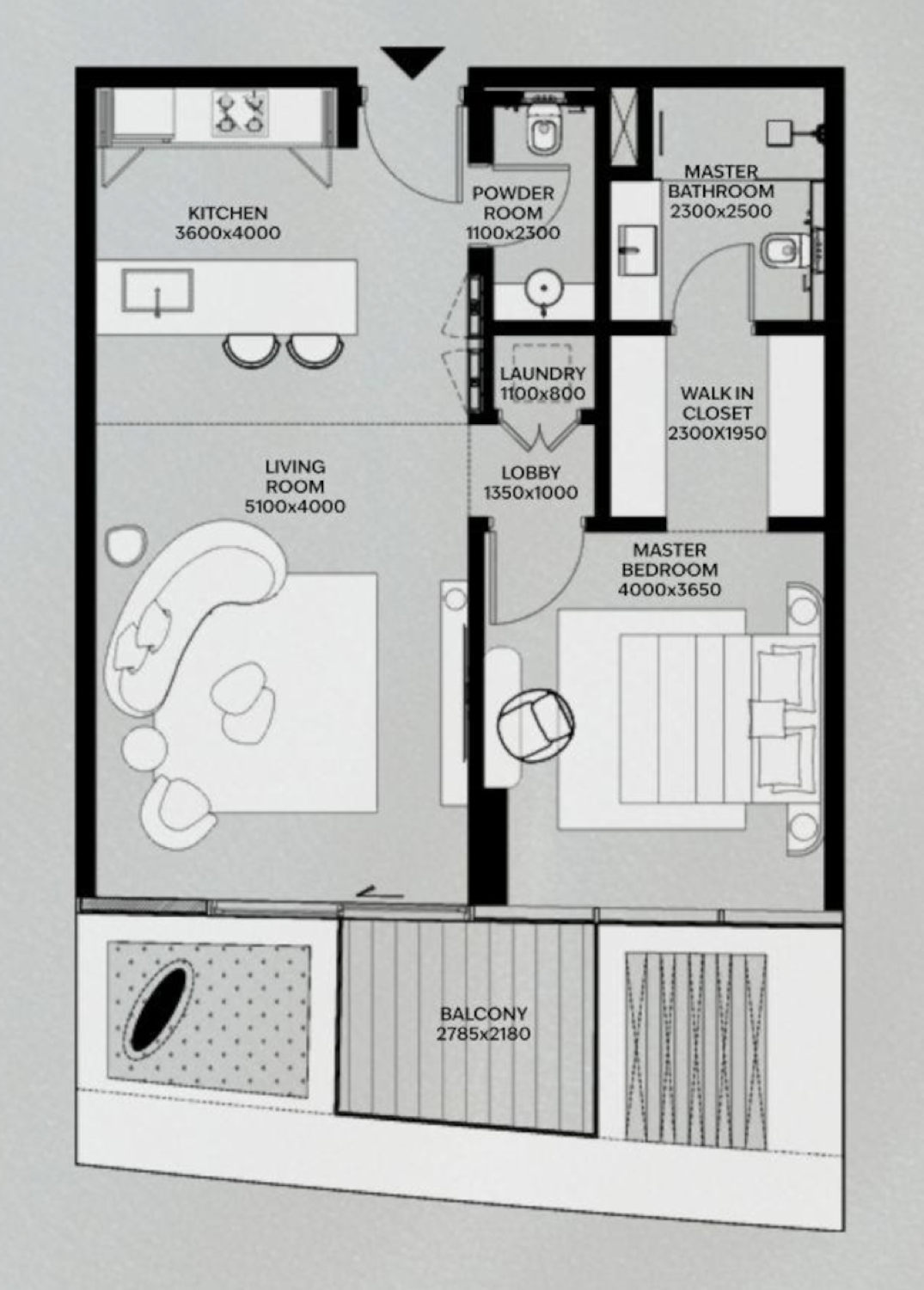 Lia 1 Bedroom Type 1 floor plan