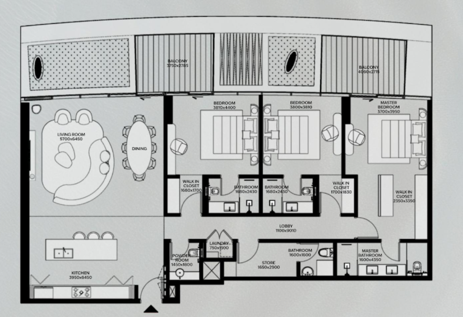 Lia 3 Bedroom Type 1 floor plan