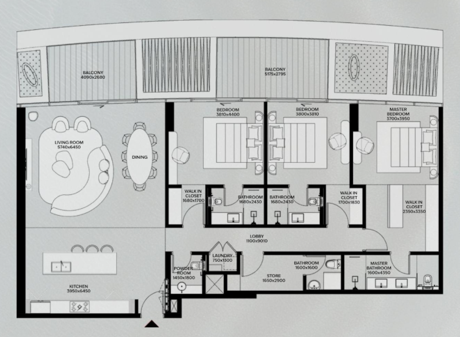 Lia 3 Bedroom Type 2 floor plan