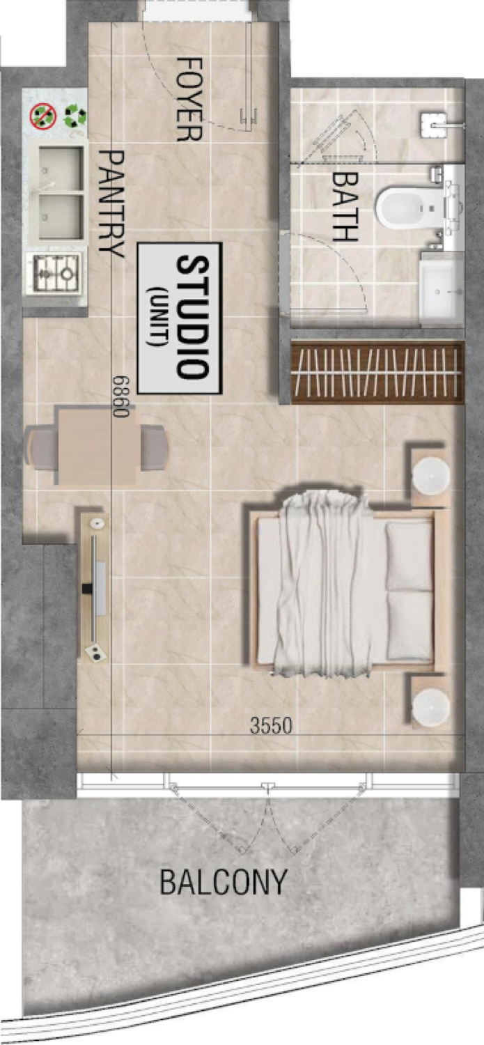 Lincoln Star III Residences Studio Type 3 floor plan