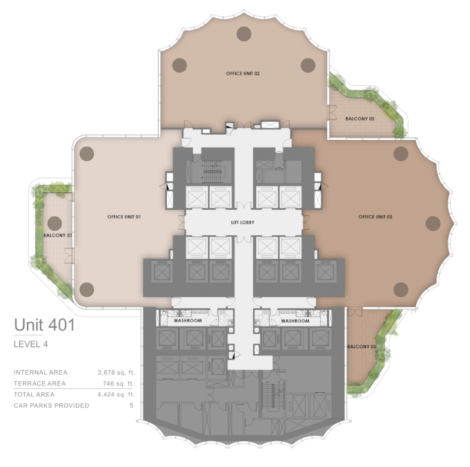 Lumena Alta Unit 401, Level 4 floor plan