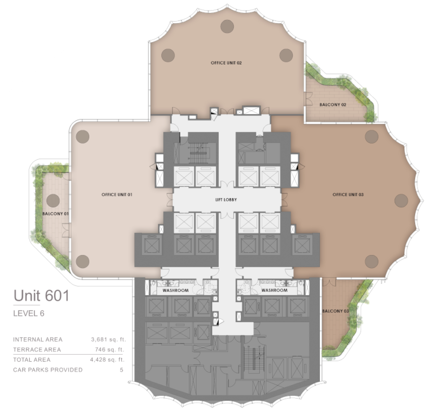 Lumena Alta Unit 601. Level 6 floor plan