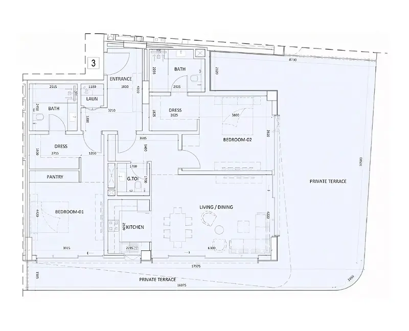 Luzora Residences 2 BR floor plan