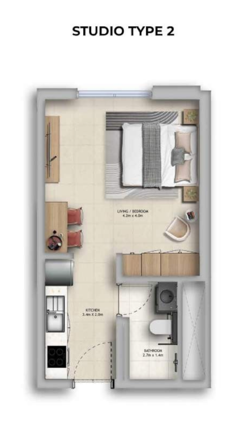 Manarat Living Studio Type 2 floor plan
