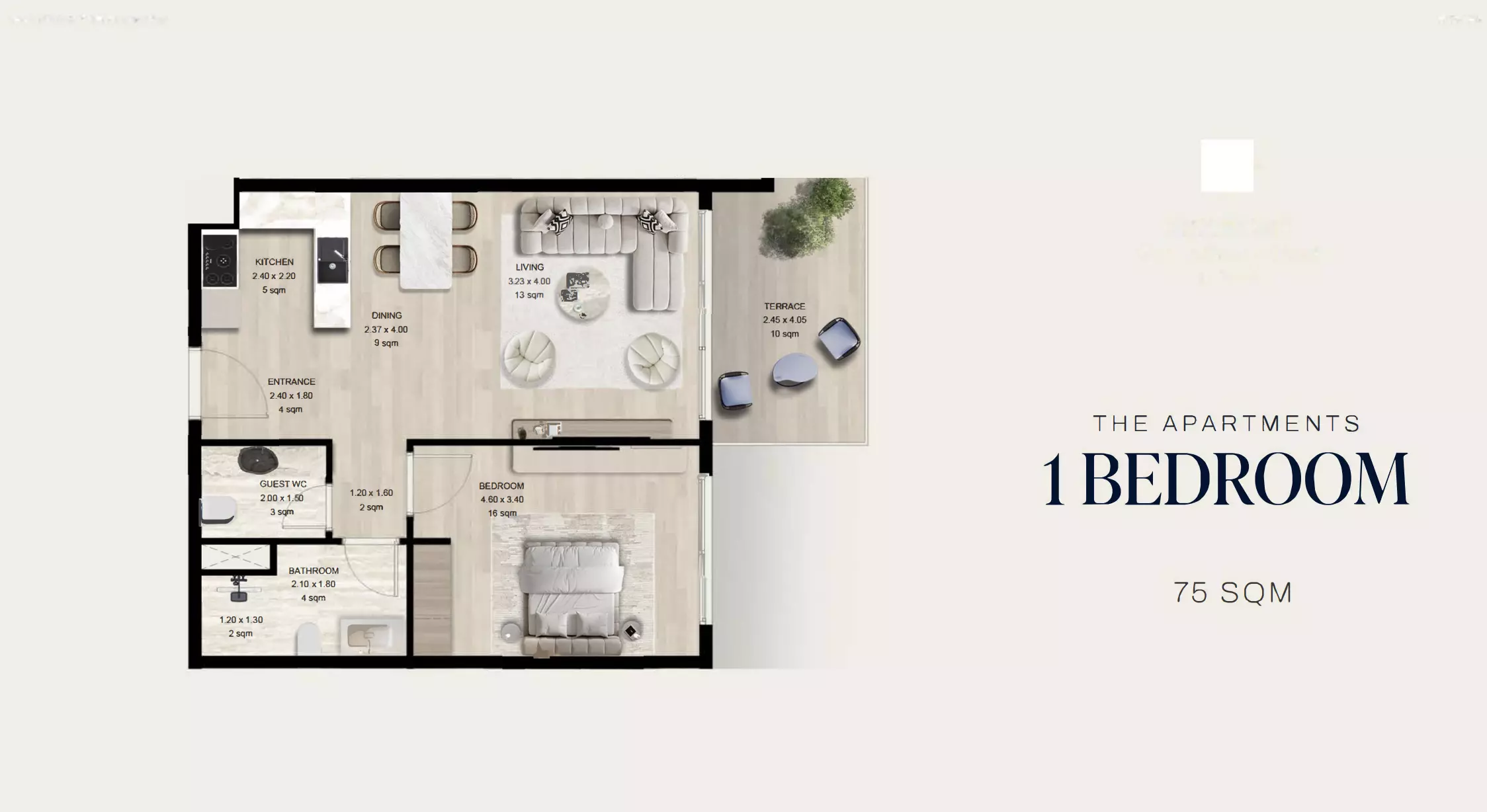 Manchester City Yas Residences 1 BR floor plan