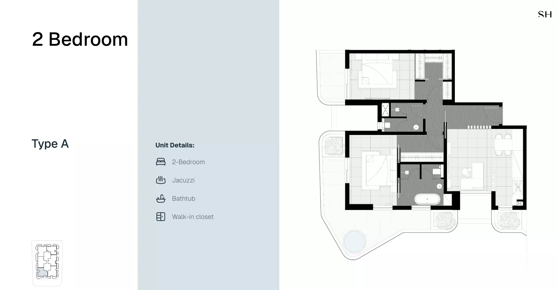 Marea Residences 2 BR floor plan