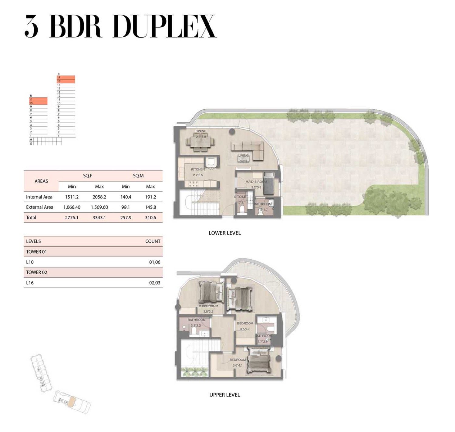 Mirasol 3 BR Duplex floor plan