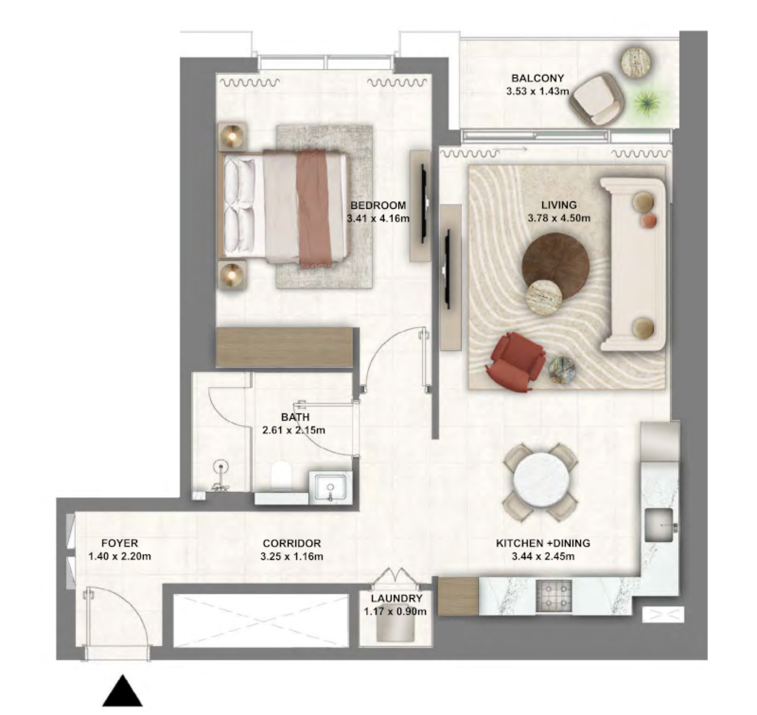 Montiva 1 BR floor plan