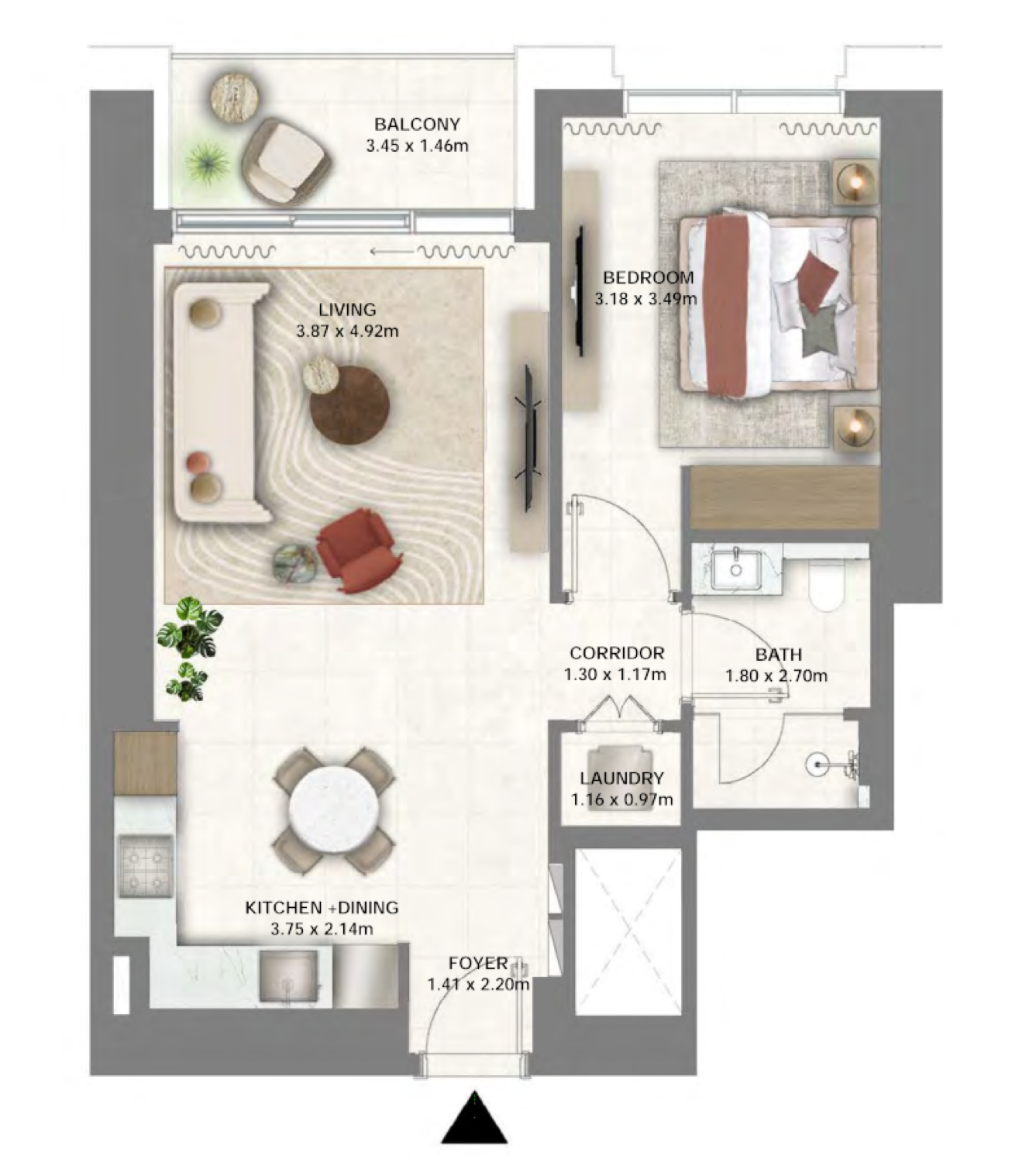 Montiva 1 BR floor plan