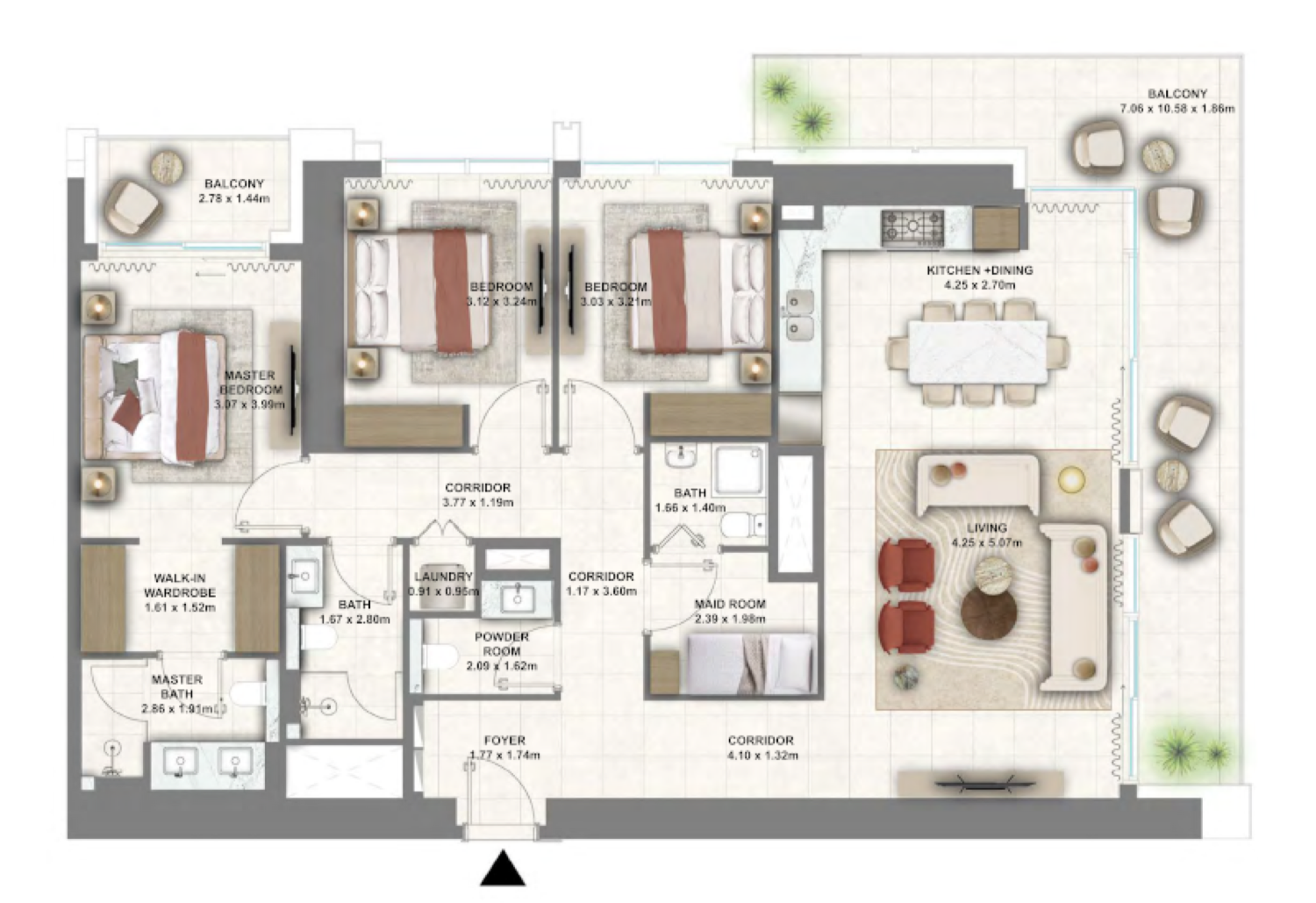 Montiva 3 BR floor plan