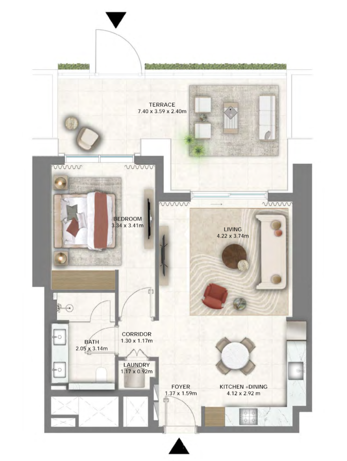 Montiva 1 BR floor plan