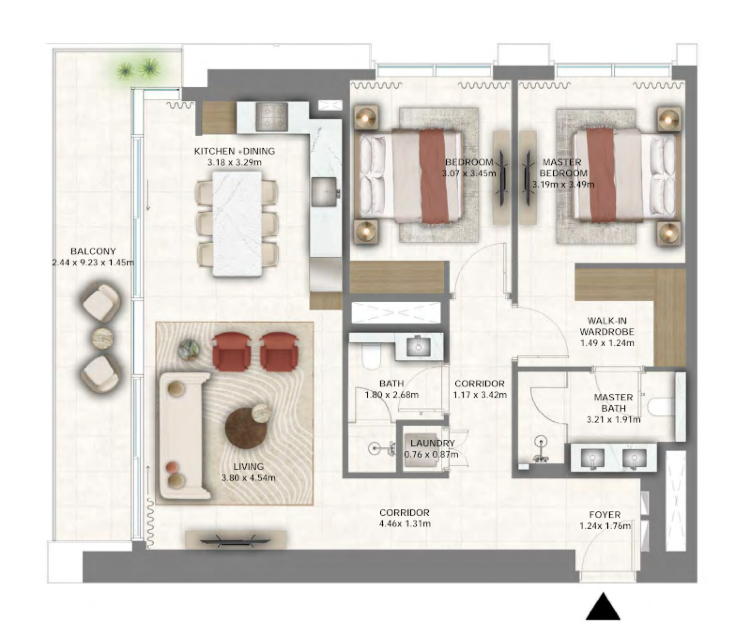 Montiva 2 BR floor plan