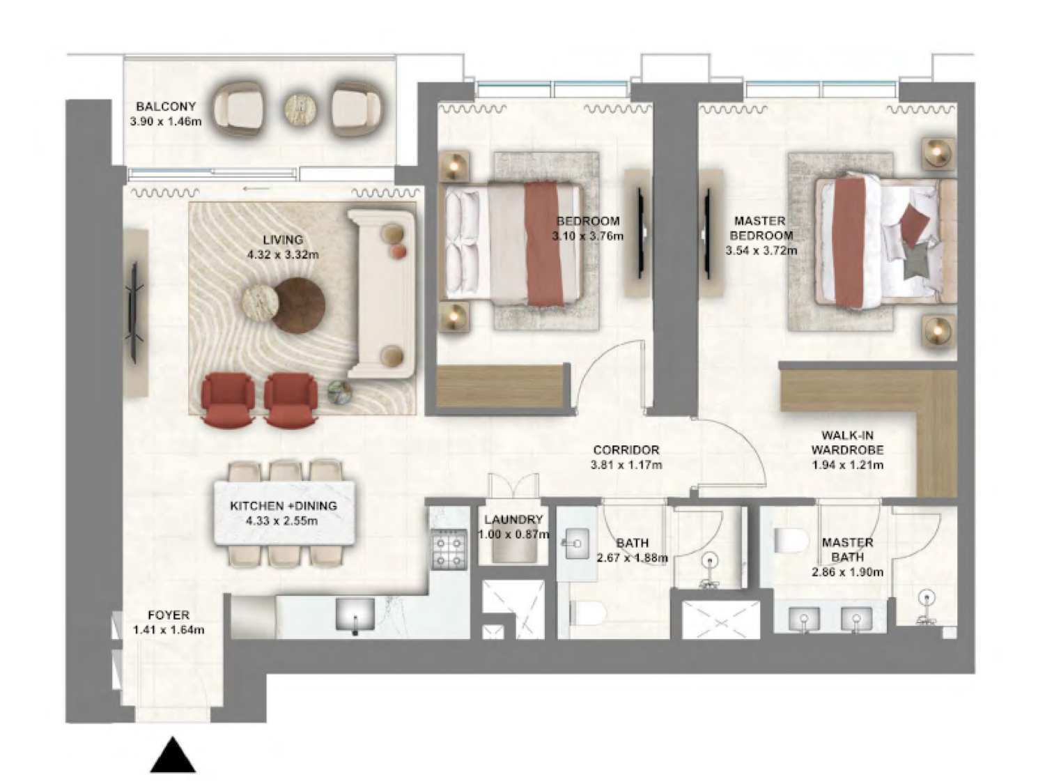 Montiva 2 BR floor plan