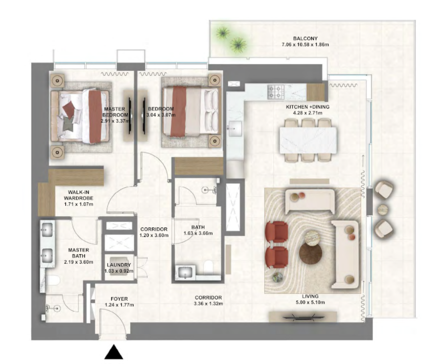 Montiva 2 BR floor plan
