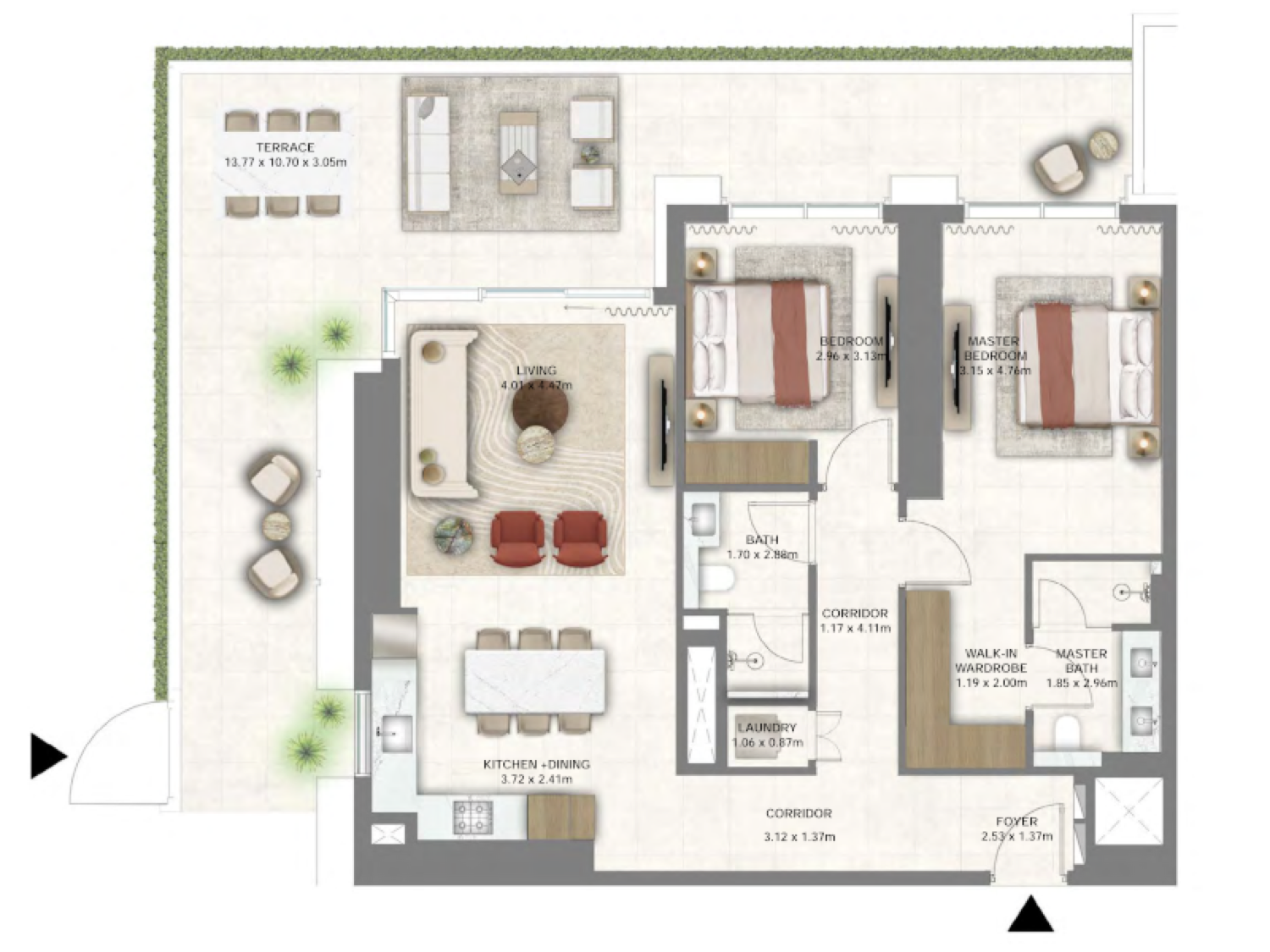 Montiva 2 BR floor plan