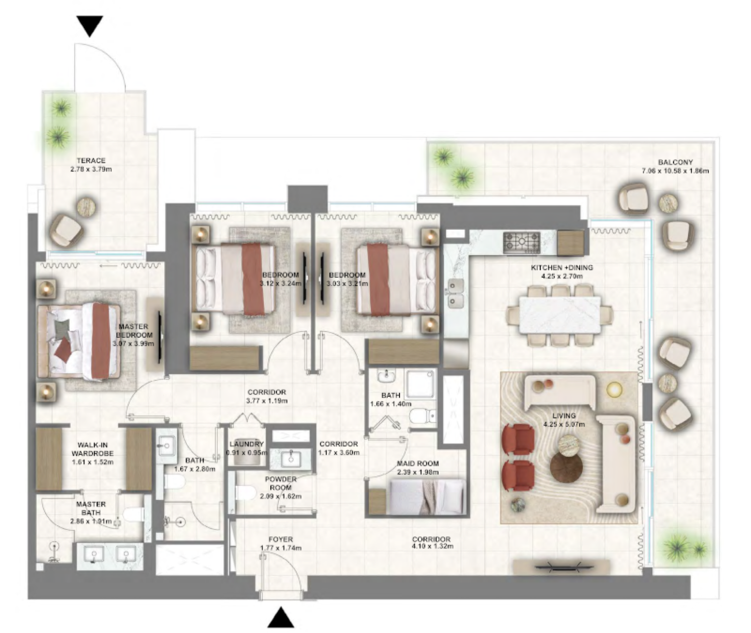 Montiva 3 BR floor plan