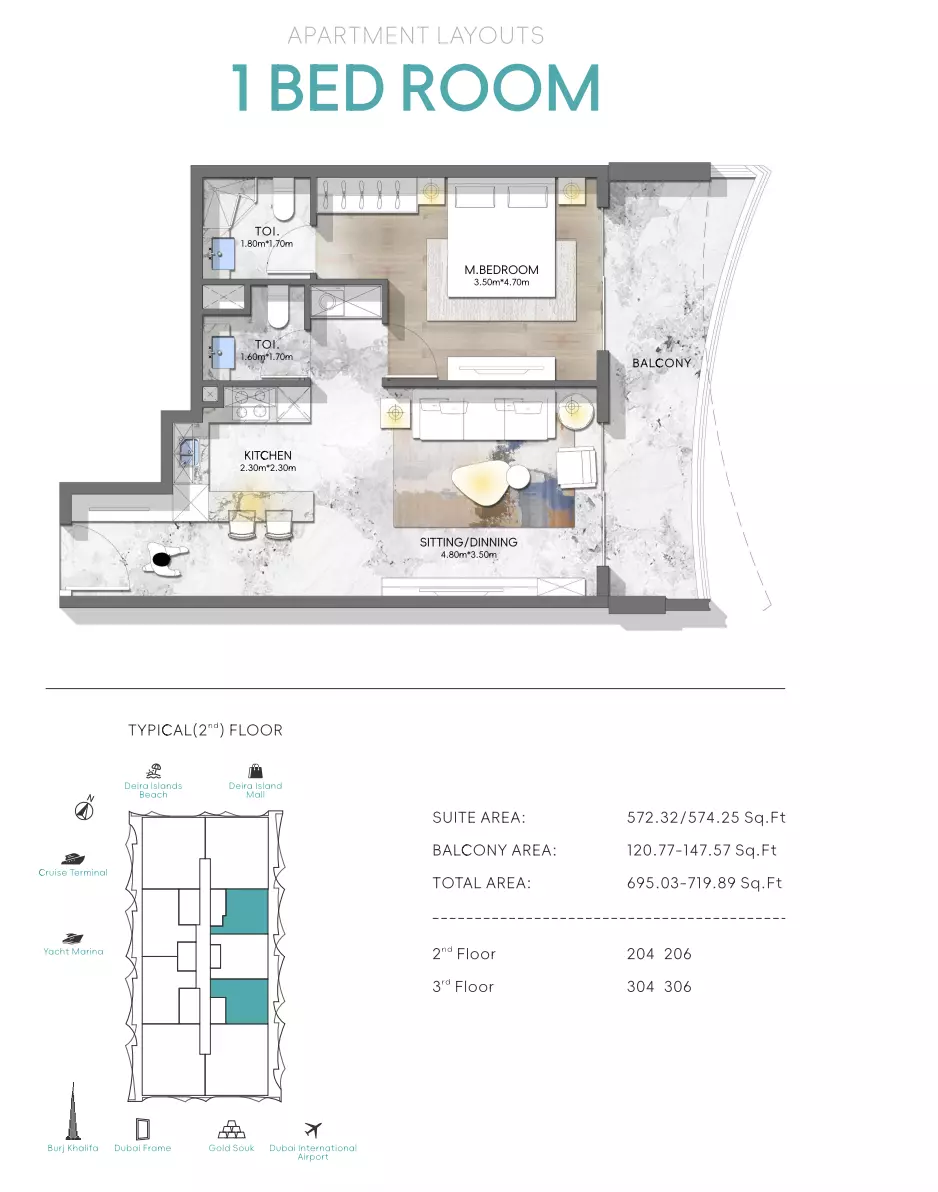 Nautis Residences 1 BR floor plan