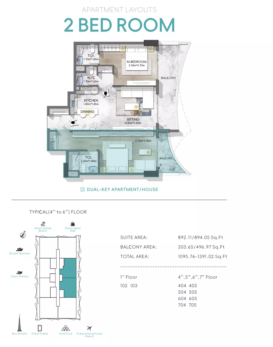 Nautis Residences 2 BR floor plan