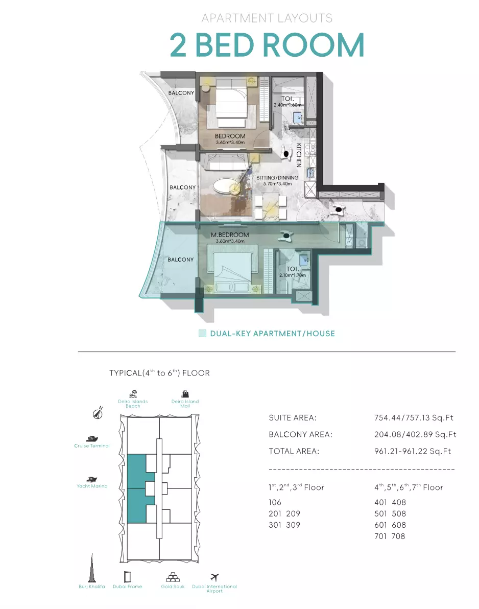 Nautis Residences 2 BR floor plan